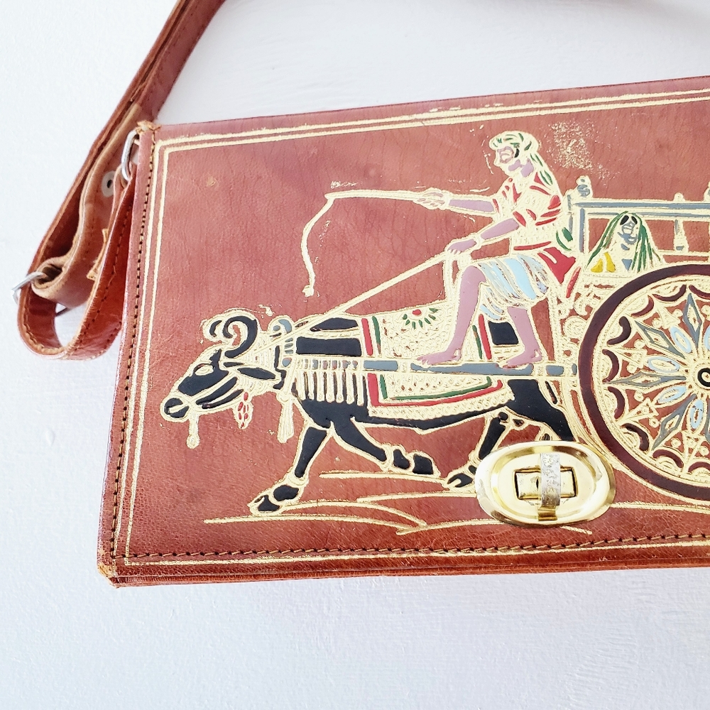 Vintage | Painted Scene Leather Bag - Picture 10 of 15